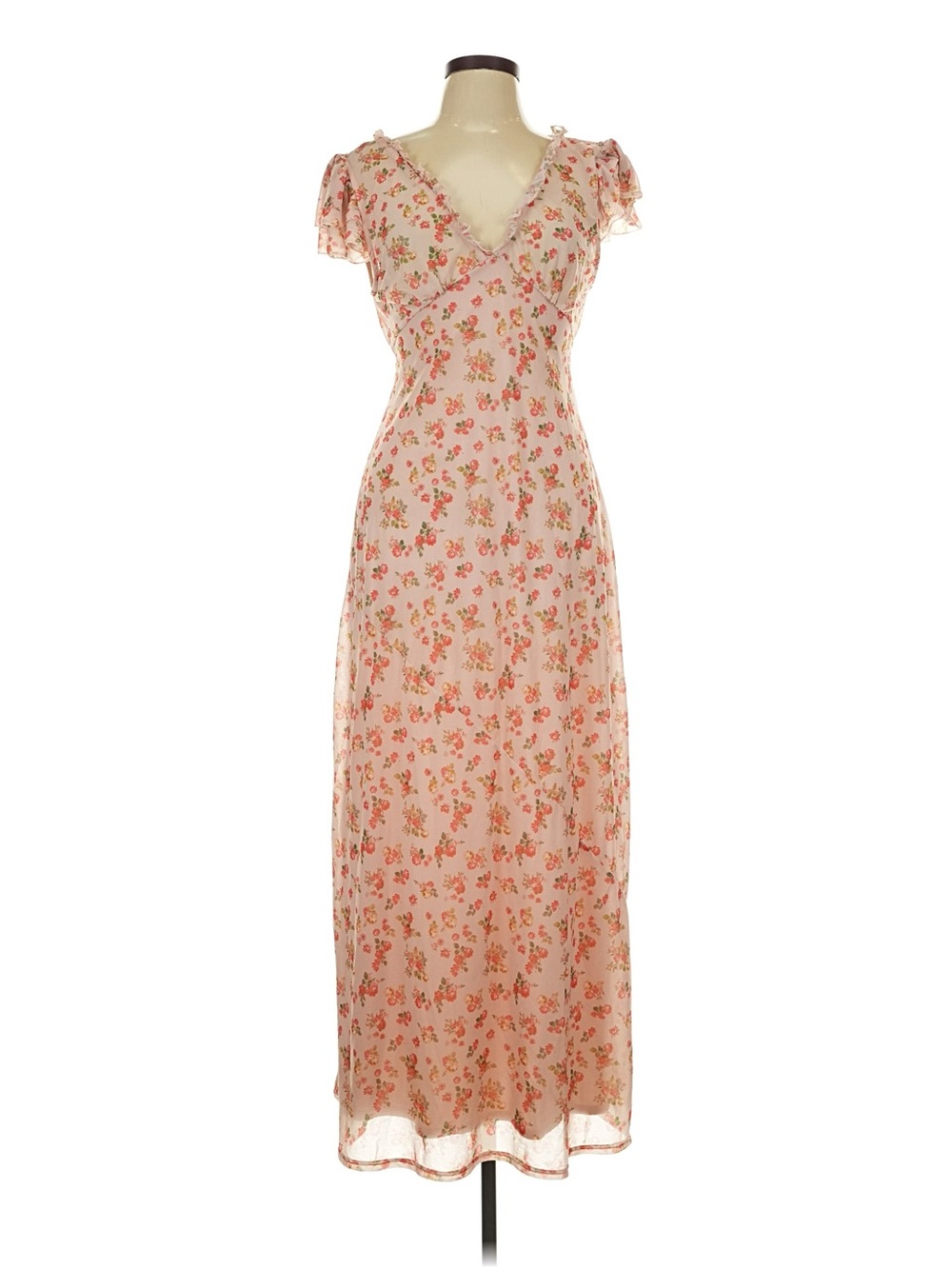 ASOS Size 10 Pink Feminine Romantic Floral Maxi Dress